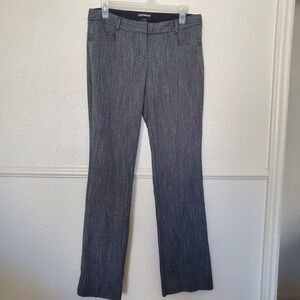 Express Columnist Gray Textured Straight Leg Dress Pants Womens 6R Workwear